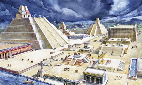 Thủ đô Tenochtitlan của đế chế Aztec được hình thành từ năm 1325. Thành phố này được đánh giá là một trong những thành phố lớn nhất và là  thành phố đẹp nhất của thế giới. Vào thời kỳ phát triển rực rỡ nhất, thành phố này có khoảng 300.000 người dân sinh sống (năm 1521).